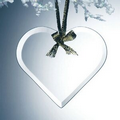 Beveled Jade Glass Ornament - Heart (Screened)